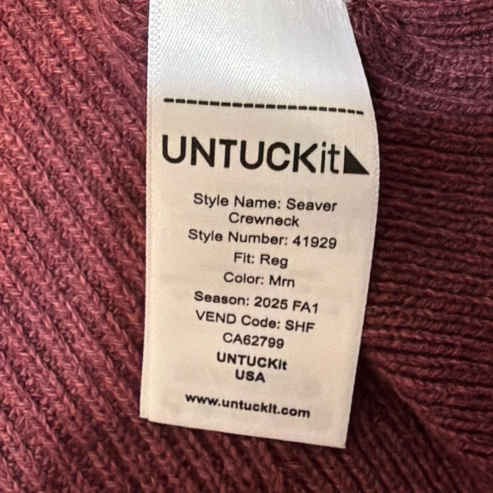 Untuckit Seaver Knit Sweater Men's Pullover Red Size Large Golf